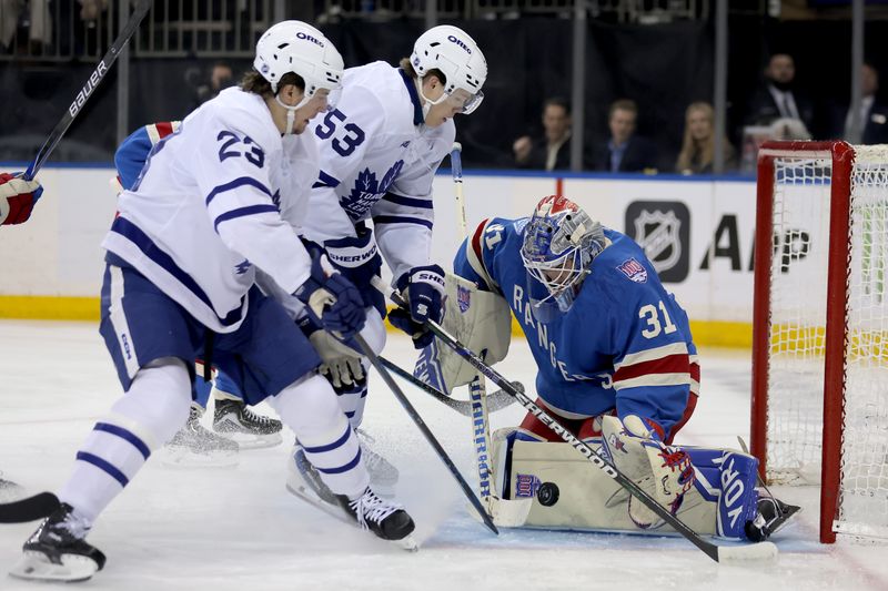 Toronto Maple Leafs and New York Rangers trade early goals before 4-goal third period swings it...