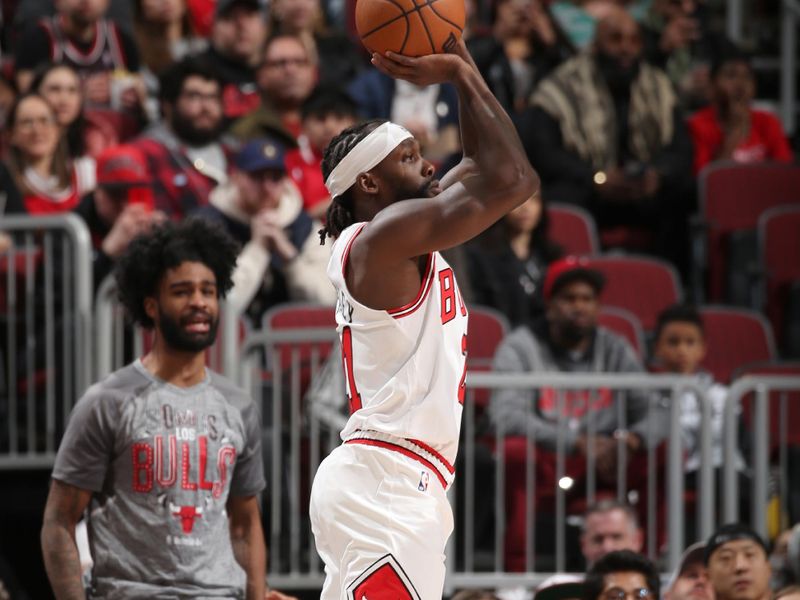 CHICAGO, IL - MARCH 15: Patrick Beverley #21 of the Chicago Bulls shoots the ball during the game against the Sacramento Kings on March 15, 2023 at United Center in Chicago, Illinois. NOTE TO USER: User expressly acknowledges and agrees that, by downloading and or using this photograph, User is consenting to the terms and conditions of the Getty Images License Agreement. Mandatory Copyright Notice: Copyright 2023 NBAE (Photo by Gary Dineen/NBAE via Getty Images)