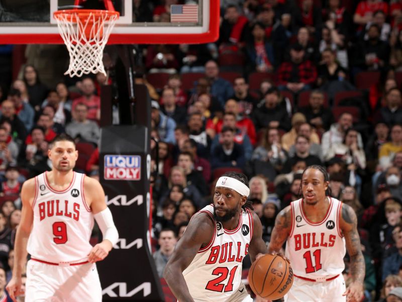 CHICAGO, IL - MARCH 15: Patrick Beverley #21 of the Chicago Bulls dribbles the ball during the game against the Sacramento Kings on March 15, 2023 at United Center in Chicago, Illinois. NOTE TO USER: User expressly acknowledges and agrees that, by downloading and or using this photograph, User is consenting to the terms and conditions of the Getty Images License Agreement. Mandatory Copyright Notice: Copyright 2023 NBAE (Photo by Gary Dineen/NBAE via Getty Images)