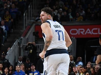 SAN FRANCISCO, CA - DECEMBER 30: Luka Doncic #77 of the Dallas Mavericks looks on during the game against the Golden State Warriors on December 30, 2023 at Chase Center in San Francisco, California. NOTE TO USER: User expressly acknowledges and agrees that, by downloading and or using this photograph, user is consenting to the terms and conditions of Getty Images License Agreement. Mandatory Copyright Notice: Copyright 2023 NBAE (Photo by Noah Graham/NBAE via Getty Images)