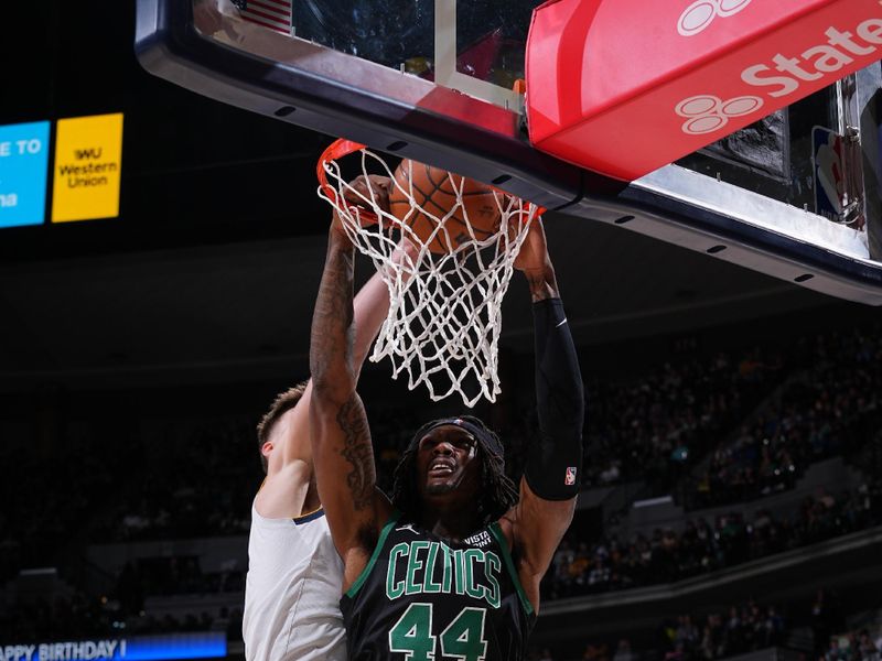 DENVER, CO - JANUARY 1: Robert Williams III #44 of the Boston Celtics dunks the ball on January 1, 2023 at the Ball Arena in Denver, Colorado. NOTE TO USER: User expressly acknowledges and agrees that, by downloading and/or using this Photograph, user is consenting to the terms and conditions of the Getty Images License Agreement. Mandatory Copyright Notice: Copyright 2022 NBAE (Photo by Bart Young/NBAE via Getty Images)