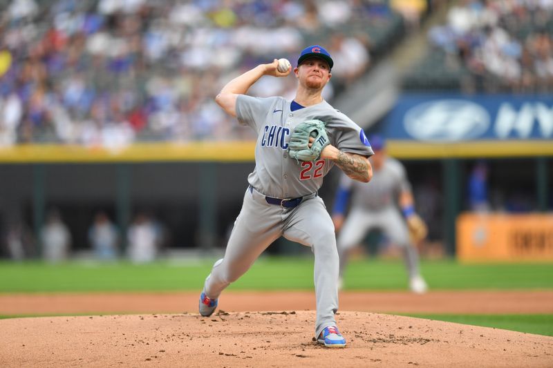 Jul 26, 2025; Chicago, Illinois, USA; Chicago Cubs starting pitcher Cade Horton (22) pitches during the first inning against the Chicago White Sox at Rate Field. Mandatory Credit: Patrick Gorski-Imagn Images Jul 26, 2025; Chicago, Illinois, USA; Chicago Cubs starting pitcher Cade Horton (22) pitches during the first inning against the Chicago White Sox at Rate Field. Mandatory Credit: Patrick Gorski-Imagn Images