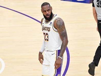 LOS ANGELES, CA - DECEMBER 25:  LeBron James #23 of the Los Angeles Lakers looks on during the game on December 25, 2023 at Crypto.Com Arena in Los Angeles, California. NOTE TO USER: User expressly acknowledges and agrees that, by downloading and/or using this Photograph, user is consenting to the terms and conditions of the Getty Images License Agreement. Mandatory Copyright Notice: Copyright 2023 NBAE (Photo by Juan Ocampo/NBAE via Getty Images)