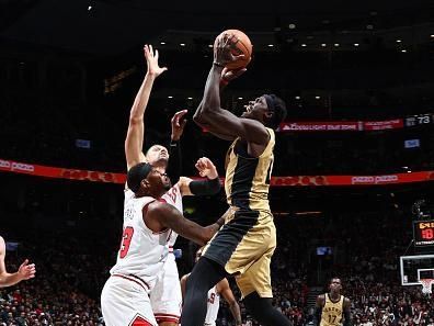 TORONTO, CANADA - NOVEMBER 24:  Pascal Siakam #43 of the Toronto Raptors goes to the basket during the game during the In-Season Tournament on November 24, 2023 at the Scotiabank Arena in Toronto, Ontario, Canada.  NOTE TO USER: User expressly acknowledges and agrees that, by downloading and or using this Photograph, user is consenting to the terms and conditions of the Getty Images License Agreement.  Mandatory Copyright Notice: Copyright 2023 NBAE (Photo by Vaughn Ridley/NBAE via Getty Images)