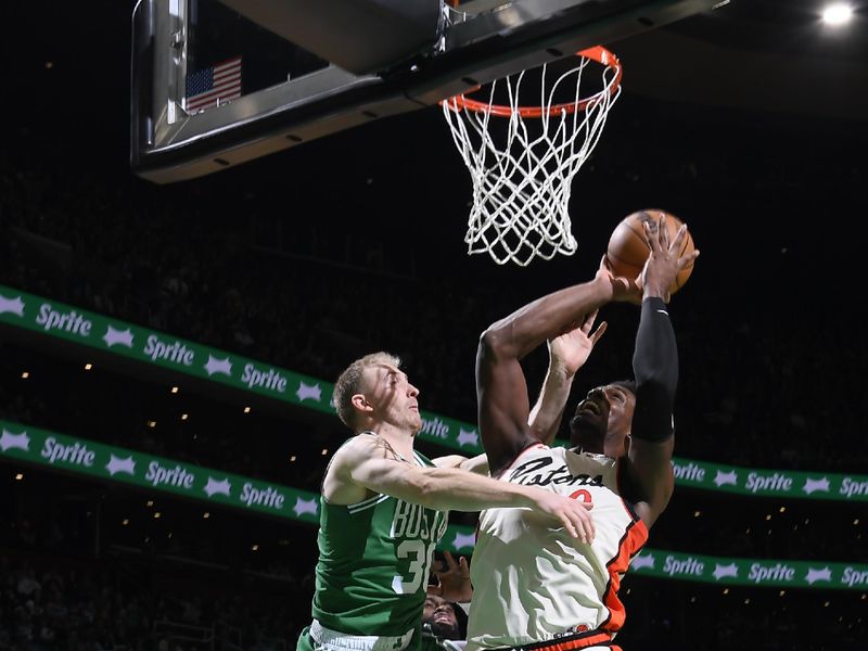 BOSTON, MA - DECEMBER 4: Jalen Duren #0 of the Detroit Pistons drives to the basket during the game against the Boston Celtics on December 4, 2024 at TD Garden in Boston, Massachusetts. NOTE TO USER: User expressly acknowledges and agrees that, by downloading and/or using this Photograph, user is consenting to the terms and conditions of the Getty Images License Agreement. Mandatory Copyright Notice: Copyright 2024 NBAE (Photo by Brian Babineau/NBAE via Getty Images)