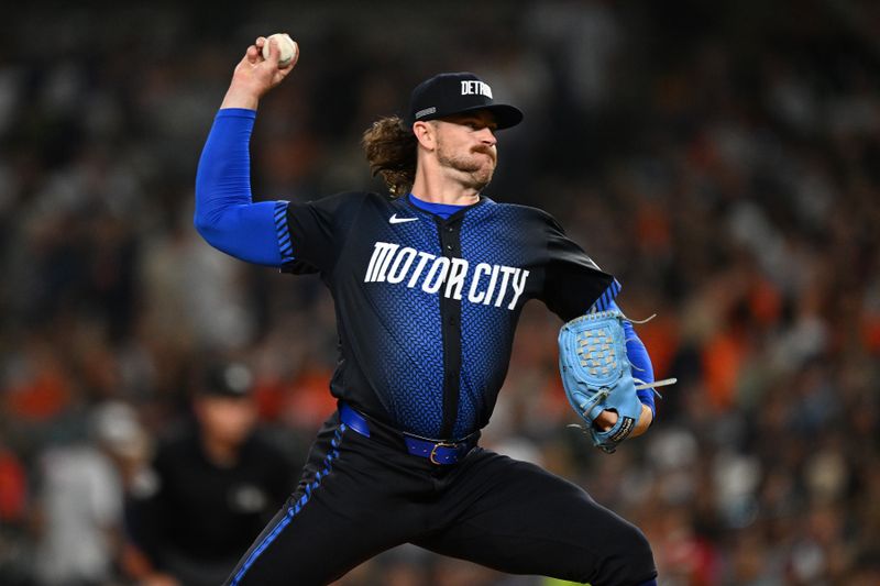 Sep 19, 2025; Detroit, Michigan, USA;  Detroit Tigers pitcher Chris Paddack (40) throws a pitch against the Atlanta Braves in the sixth inning at Comerica Park. Mandatory Credit: Lon Horwedel-Imagn Images