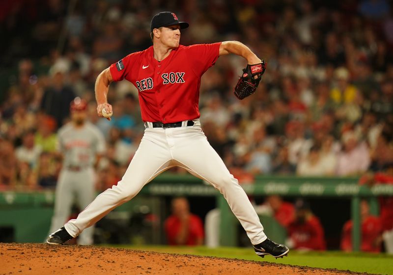 Jun 1, 2023; Boston, Massachusetts, USA; Boston Red Sox relief pitcher Nick Pivetta (37) throws a pitch against the Cincinnati Reds in the seventh inning at Fenway Park. Mandatory Credit: David Butler II-USA TODAY Sports