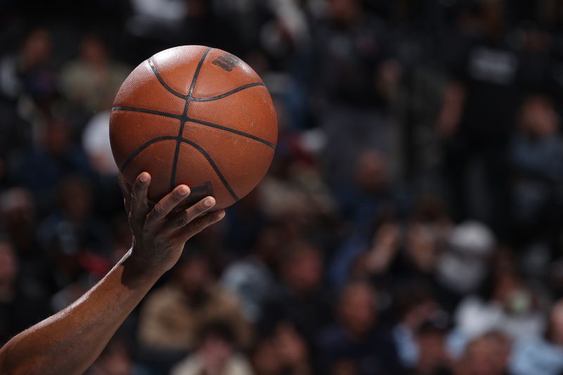 BROOKLYN, NY - APRIL 7: A generic basketball photo of the Official Wilson basketball during the game between the Sacramento Kings and the Brooklyn Nets on April 7, 2024 at Barclays Center in Brooklyn, New York. NOTE TO USER: User expressly acknowledges and agrees that, by downloading and or using this Photograph, user is consenting to the terms and conditions of the Getty Images License Agreement. Mandatory Copyright Notice: Copyright 2024 NBAE (Photo by Nathaniel S. Butler/NBAE via Getty Images)