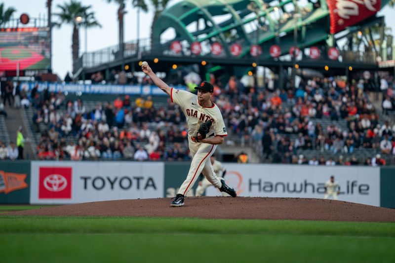 Apr 22, 2024; San Francisco, California, USA;  San Francisco Giants pitcher Keaton Winn (67) delivers a pitch against the New York Mets during the first inning at Oracle Park. Mandatory Credit: Neville E. Guard-USA TODAY Sports