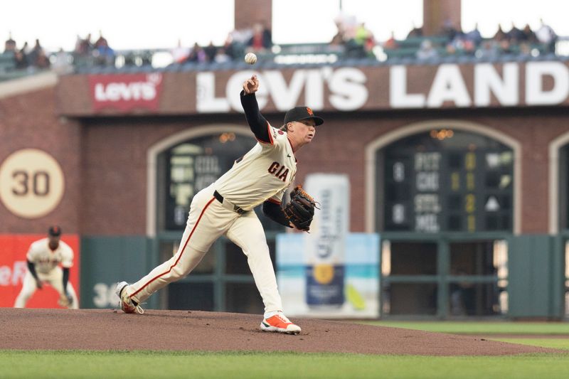 Sep 4, 2024; San Francisco, California, USA;  San Francisco Giants pitcher Hayden Birdsong (60) pitches during the first inning against the Arizona Diamondbacks at Oracle Park. Mandatory Credit: Stan Szeto-Imagn Images