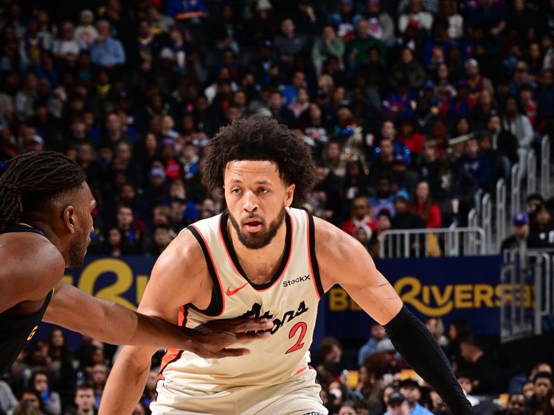 DETROIT, MI - JANUARY 9: Cade Cunningham #2 of the Detroit Pistons dribbles the ball during the game against the Golden State Warriors on January 9, 2025 at Little Caesars Arena in Detroit, Michigan. NOTE TO USER: User expressly acknowledges and agrees that, by downloading and/or using this photograph, User is consenting to the terms and conditions of the Getty Images License Agreement. Mandatory Copyright Notice: Copyright 2025 NBAE (Photo by Chris Schwegler/NBAE via Getty Images)