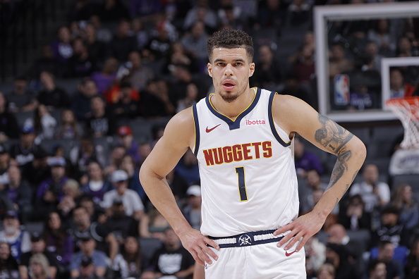 SACRAMENTO, CA - DECEMBER 2: Michael Porter Jr. #1 of the Denver Nuggets looks on during the game against the Sacramento Kings on December 2, 2023 at Golden 1 Center in Sacramento, California. NOTE TO USER: User expressly acknowledges and agrees that, by downloading and or using this Photograph, user is consenting to the terms and conditions of the Getty Images License Agreement. Mandatory Copyright Notice: Copyright 2023 NBAE (Photo by Rocky Widner/NBAE via Getty Images)