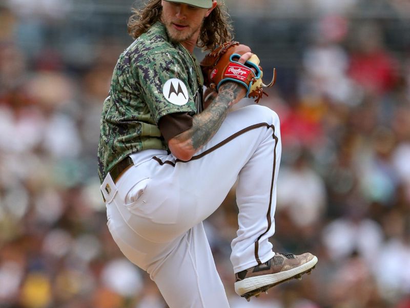 May 21, 2023; San Diego, California, USA; San Diego Padres relief pitcher Josh Header (71) throws a pitch in the ninth inning against the Boston Red Sox at Petco Park. Mandatory Credit: David Frerker-USA TODAY Sports