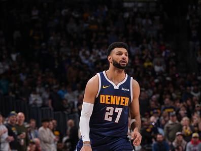 DENVER, CO - JANUARY 1: Jamal Murray #27 of the Denver Nuggets handles the ball during the game against the Charlotte Hornets on January 1, 2024 at the Ball Arena in Denver, Colorado. NOTE TO USER: User expressly acknowledges and agrees that, by downloading and/or using this Photograph, user is consenting to the terms and conditions of the Getty Images License Agreement. Mandatory Copyright Notice: Copyright 2024 NBAE (Photo by Bart Young/NBAE via Getty Images)