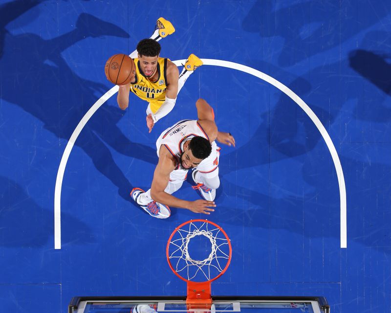 NEW YORK, NY - MAY 21: Tyrese Haliburton #0 of the Indiana Pacers shoots the ball during the game against the New York Knicks during Game 1 of the 2025 Eastern Conference Finals on May 21, 2025 at Madison Square Garden in New York City, New York. NOTE TO USER: User expressly acknowledges and agrees that, by downloading and or using this photograph, User is consenting to the terms and conditions of the Getty Images License Agreement. Mandatory Copyright Notice: Copyright 2025 NBAE(Photo by Nathaniel S. Butler/NBAE via Getty Images)