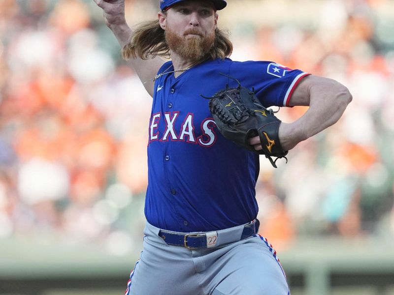 Jun 27, 2024; Baltimore, Maryland, USA; Texas Rangers pitcher Jon Gray (22) delivers in the first inning against the Baltimore Orioles at Oriole Park at Camden Yards. Mandatory Credit: Mitch Stringer-USA TODAY Sports