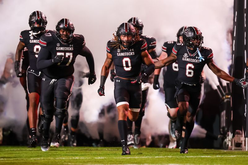 Nov 18, 2023; Columbia, South Carolina, USA; South Carolina Gamecocks players make their entrance before the game against the Kentucky Wildcats at Williams-Brice Stadium. Mandatory Credit: Jeff Blake-USA TODAY Sports Kentucky