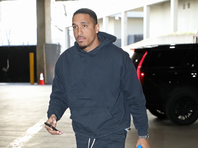 PORTLAND, OR - FEBRUARY 23: Malcolm Brogdon #11 of the Portland Trail Blazers arrives to the arena before the game against the Denver Nuggets on February 23, 2024 at the Moda Center Arena in Portland, Oregon. NOTE TO USER: User expressly acknowledges and agrees that, by downloading and or using this photograph, user is consenting to the terms and conditions of the Getty Images License Agreement. Mandatory Copyright Notice: Copyright 2024 NBAE (Photo by Cameron Browne/NBAE via Getty Images)