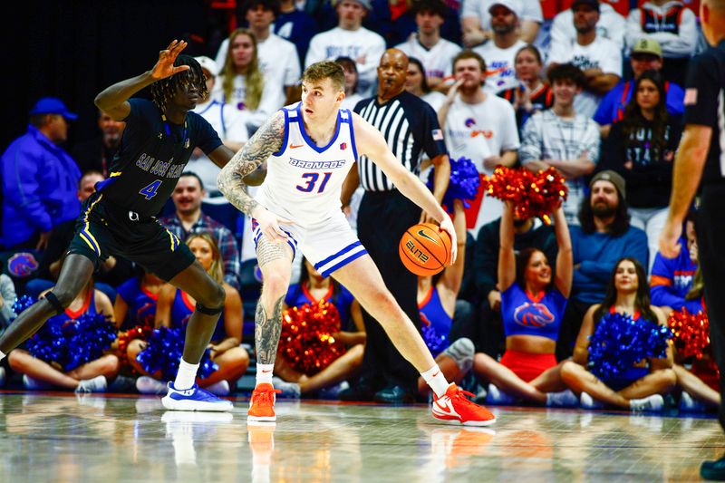 Feb 20, 2024; Boise, Idaho, USA; Boise State Broncos forward Cam Martin (31) during the first half against the San Jose State Spartans at ExtraMile Arena. Mandatory Credit: Brian Losness-USA TODAY Sports


