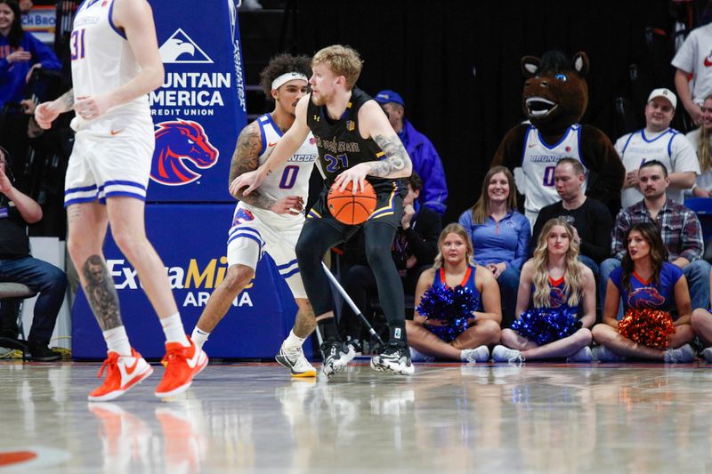 Feb 20, 2024; Boise, Idaho, USA; San Jose State Spartans forward William Humer (21) during the second half against the Boise State Broncos at  ExtraMile Arena. Mandatory Credit: Brian Losness-USA TODAY Sports