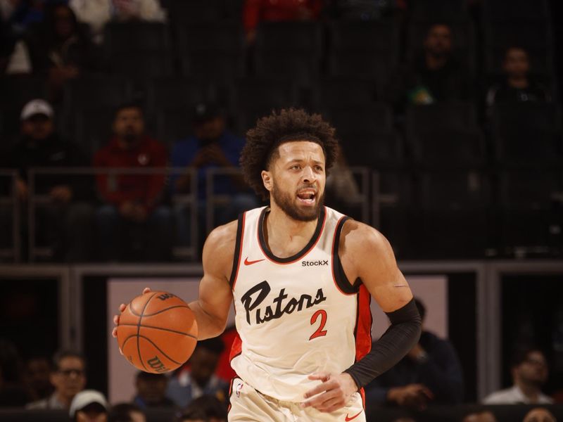 DETROIT, MI - NOVEMBER 18: Cade Cunningham #2 of the Detroit Pistons dribbles the ball during the game against the Chicago Bulls on November 18, 2024 at Little Caesars Arena in Detroit, Michigan. NOTE TO USER: User expressly acknowledges and agrees that, by downloading and/or using this photograph, User is consenting to the terms and conditions of the Getty Images License Agreement. Mandatory Copyright Notice: Copyright 2024 NBAE (Photo by Brian Sevald/NBAE via Getty Images)