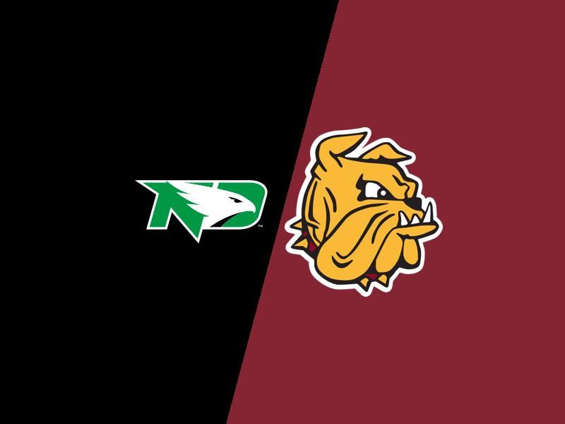 North Dakota Fighting Hawks chase a third-period spark as Minnesota Duluth Bulldogs bank early g...