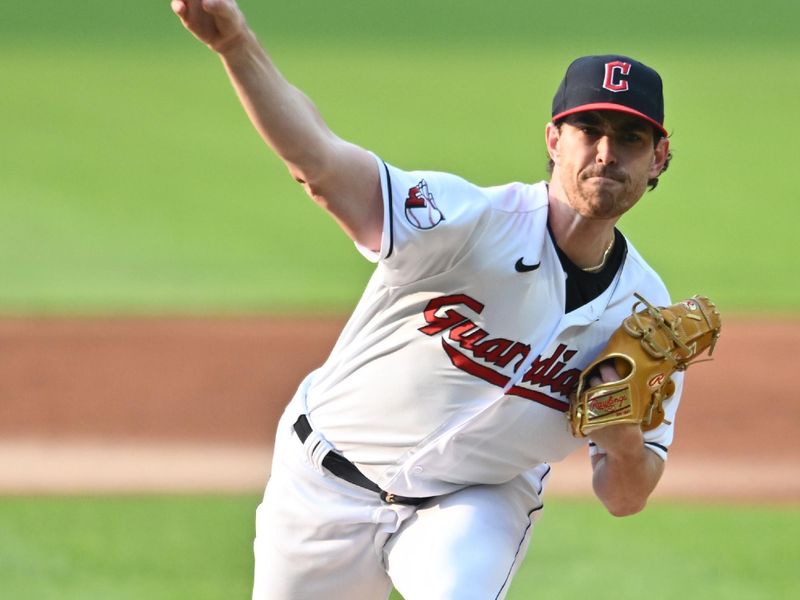 Jun 6, 2023; Cleveland, Ohio, USA; Cleveland Guardians starting pitcher Shane Bieber (57) throws a pitch during the first inning against the Boston Red Sox at Progressive Field. Mandatory Credit: Ken Blaze-USA TODAY Sports