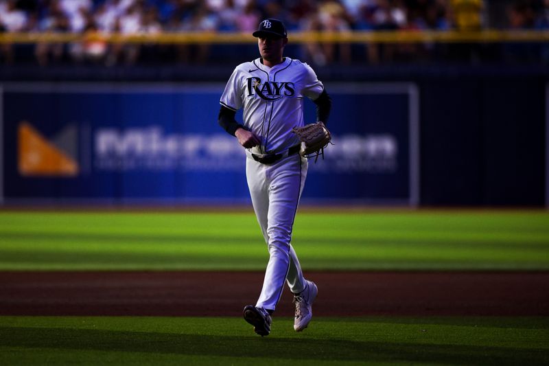 Jul 11, 2024; St. Petersburg, Florida, USA; Tampa Bay Rays pitcher Pete Fairbanks (29) enters the game against the New York Yankees in the ninth inning at Tropicana Field. Mandatory Credit: Nathan Ray Seebeck-USA TODAY Sports