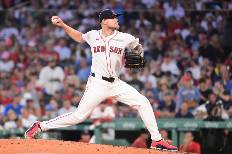 Jul 28, 2024; Boston, Massachusetts, USA; Boston Red Sox starting pitcher Tanner Houck (89) pitches against the New York Yankees during the fourth inning at Fenway Park. Mandatory Credit: Eric Canha-USA TODAY Sports