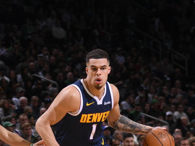 BOSTON, MA - JANUARY 19:  Michael Porter Jr. #1 of the Denver Nuggets handles the ball during the game against the Boston Celtics on January 19, 2024 at the TD Garden in Boston, Massachusetts. NOTE TO USER: User expressly acknowledges and agrees that, by downloading and or using this photograph, User is consenting to the terms and conditions of the Getty Images License Agreement. Mandatory Copyright Notice: Copyright 2024 NBAE  (Photo by Brian Babineau/NBAE via Getty Images)