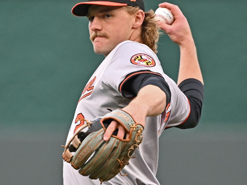 Apr 19, 2024; Kansas City, Missouri, USA; Baltimore Orioles shortstop Gunnar Henderson (2) warms up before a game against the Kansas City Royals at Kauffman Stadium. Mandatory Credit: Peter Aiken-USA TODAY Sports