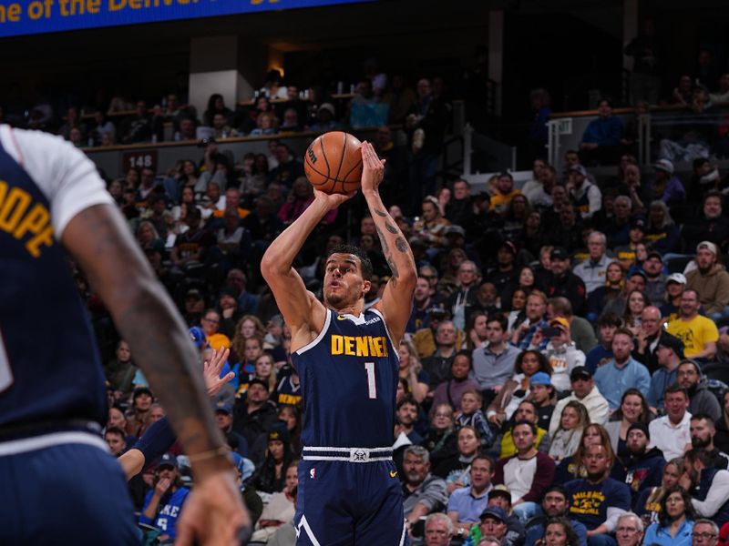 DENVER, CO - MARCH 25: Michael Porter Jr. #1 of the Denver Nuggets shoots the ball during the game against the Memphis Grizzlies on March 25, 2024 at the Ball Arena in Denver, Colorado. NOTE TO USER: User expressly acknowledges and agrees that, by downloading and/or using this Photograph, user is consenting to the terms and conditions of the Getty Images License Agreement. Mandatory Copyright Notice: Copyright 2024 NBAE (Photo by Bart Young/NBAE via Getty Images)