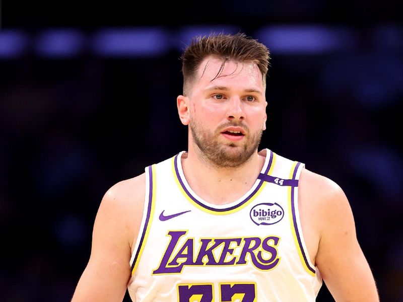 LOS ANGELES, CALIFORNIA - MARCH 02: Luka Doncic #77 of the Los Angeles Lakers in action against the LA Clippers at Crypto.com Arena on March 02, 2025 in Los Angeles, California. (Photo by Luke Hales/Getty Images) NOTE TO USER: User expressly acknowledges and agrees that, by downloading and or using this photograph, user is consenting to the terms and conditions of the Getty Images License Agreement.  (Photo by Luke Hales/Getty Images)