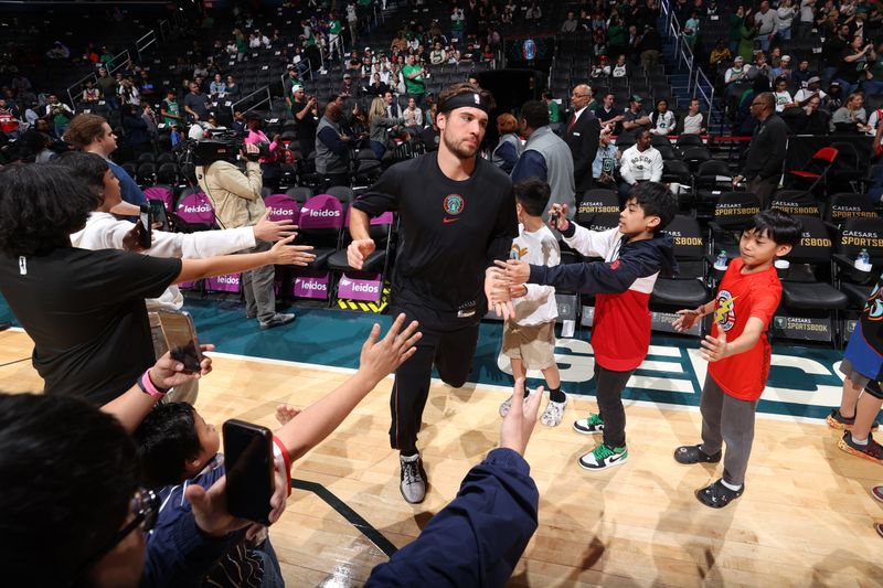 WASHINGTON, DC -? MARCH 17: Corey Kispert #24 of the Washington Wizards is introduced before the game against the Boston Celtics on March 17, 2024 at Capital One Arena in Washington, DC. NOTE TO USER: User expressly acknowledges and agrees that, by downloading and or using this Photograph, user is consenting to the terms and conditions of the Getty Images License Agreement. Mandatory Copyright Notice: Copyright 2024 NBAE (Photo by Stephen Gosling/NBAE via Getty Images)