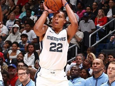 WASHINGTON, DC -? OCTOBER 28: Desmond Bane #22 of the Memphis Grizzlies shoots the ball during the game against the Washington Wizards on October 28, 2023 at Capital One Arena in Washington, DC. NOTE TO USER: User expressly acknowledges and agrees that, by downloading and or using this Photograph, user is consenting to the terms and conditions of the Getty Images License Agreement. Mandatory Copyright Notice: Copyright 2023 NBAE (Photo by Kenny Giarla/NBAE via Getty Images)