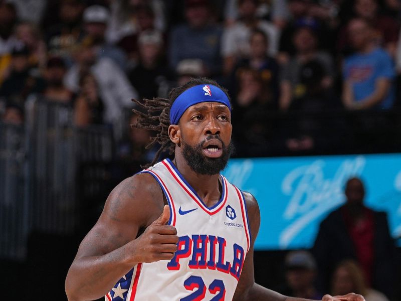 DENVER, CO - JANUARY 27: Patrick Beverley #22 of the Philadelphia 76ers brings the ball up court during the game against the Denver Nuggets on January 27, 2024 at the Ball Arena in Denver, Colorado. NOTE TO USER: User expressly acknowledges and agrees that, by downloading and/or using this Photograph, user is consenting to the terms and conditions of the Getty Images License Agreement. Mandatory Copyright Notice: Copyright 2024 NBAE (Photo by Bart Young/NBAE via Getty Images)