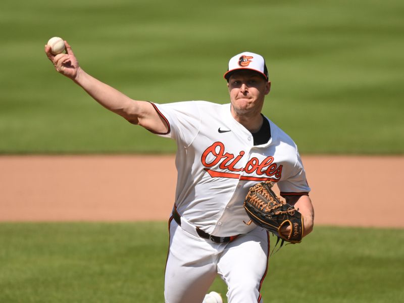 Apr 28, 2024; Baltimore, Maryland, USA;  Baltimore Orioles relief pitcher Jacob Webb (71) delivers a pitch during the seventh inning against the Oakland Athletics at Oriole Park at Camden Yards. Mandatory Credit: James A. Pittman-USA TODAY Sports