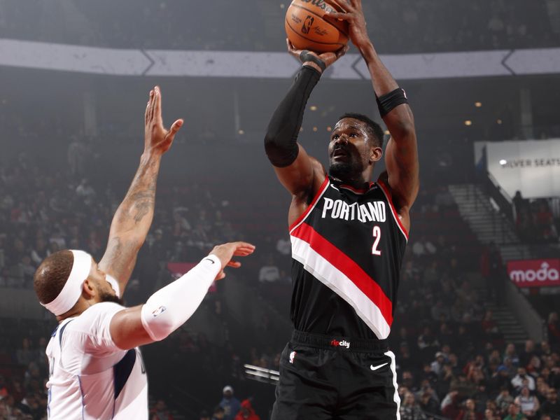 PORTLAND, OR - DECEMBER 1: Deandre Ayton #2 of the Portland Trail Blazers shoots the ball during the game against the Dallas Mavericks on December 1, 2024 at the Moda Center Arena in Portland, Oregon. NOTE TO USER: User expressly acknowledges and agrees that, by downloading and or using this photograph, user is consenting to the terms and conditions of the Getty Images License Agreement. Mandatory Copyright Notice: Copyright 2024 NBAE (Photo by Cameron Browne/NBAE via Getty Images)