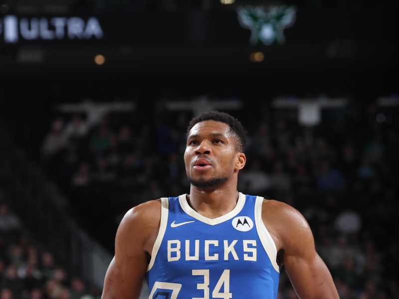 MILWAUKEE, WI - NOVEMBER 30: Giannis Antetokounmpo #34 of the Milwaukee Bucks shoots a free throw during the game against the Washington Wizards on November 30, 2024 at Fiserv Forum Center in Milwaukee, Wisconsin. NOTE TO USER: User expressly acknowledges and agrees that, by downloading and or using this Photograph, user is consenting to the terms and conditions of the Getty Images License Agreement. Mandatory Copyright Notice: Copyright 2024 NBAE (Photo by Gary Dineen/NBAE via Getty Images).