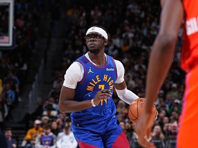 DENVER, CO - DECEMBER 16: Reggie Jackson #7 of the Denver Nuggets dribbles the ball during the game against the Oklahoma City Thunder on December 16, 2023 at the Ball Arena in Denver, Colorado. NOTE TO USER: User expressly acknowledges and agrees that, by downloading and/or using this Photograph, user is consenting to the terms and conditions of the Getty Images License Agreement. Mandatory Copyright Notice: Copyright 2023 NBAE (Photo by Garrett Ellwood/NBAE via Getty Images)