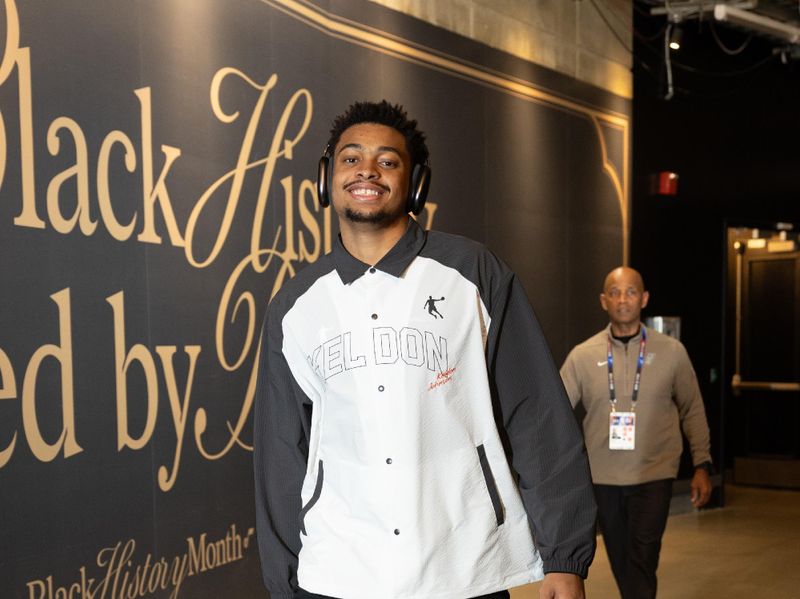 SALT LAKE CITY, UT - FEBRUARY 25: Keldon Johnson #3 of the San Antonio Spurs arrives to the arena before the game against the Utah Jazz on February 25, 2024 at vivint.SmartHome Arena in Salt Lake City, Utah. NOTE TO USER: User expressly acknowledges and agrees that, by downloading and or using this Photograph, User is consenting to the terms and conditions of the Getty Images License Agreement. Mandatory Copyright Notice: Copyright 2024 NBAE (Photo by Melissa Majchrzak/NBAE via Getty Images)