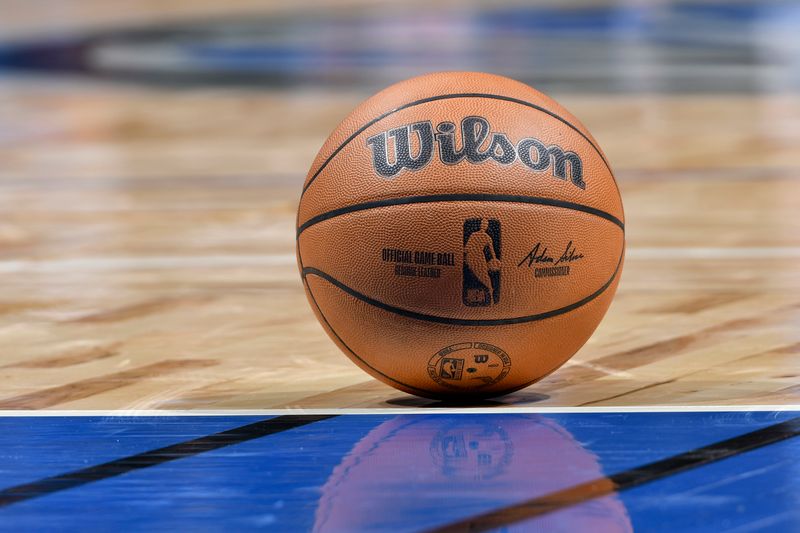 ORLANDO, FL - MARCH 10: A generic basketball photo of the Official Wilson basketball on March 10, 2024 at Amway Center in Orlando, Florida. NOTE TO USER: User expressly acknowledges and agrees that, by downloading and or using this photograph, User is consenting to the terms and conditions of the Getty Images License Agreement. Mandatory Copyright Notice: Copyright 2024 NBAE (Photo by Fernando Medina/NBAE via Getty Images)