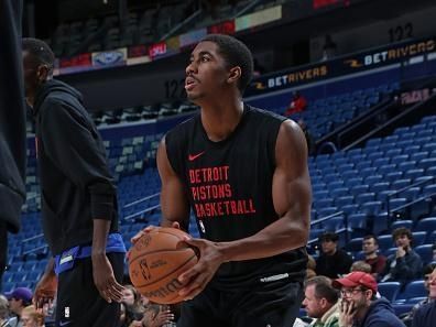 NEW ORLEANS, LA - NOVEMBER 2: Jaden Ivey #23 of the Detroit Pistons warms up before the game against the New Orleans Pelicans on November 2, 2023 at the Smoothie King Center in New Orleans, Louisiana. NOTE TO USER: User expressly acknowledges and agrees that, by downloading and or using this Photograph, user is consenting to the terms and conditions of the Getty Images License Agreement. Mandatory Copyright Notice: Copyright 2023 NBAE (Photo by Layne Murdoch Jr./NBAE via Getty Images)