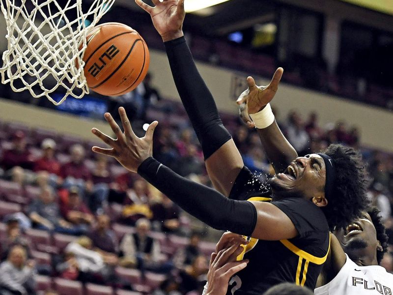 Feb 11, 2023; Tallahassee, Florida, USA; Pittsburgh Panthers forward Blake Hinson (2) is fouled during the first half against the Florida State Seminoles at Donald L. Tucker Center. Mandatory Credit: Melina Myers-USA TODAY Sports