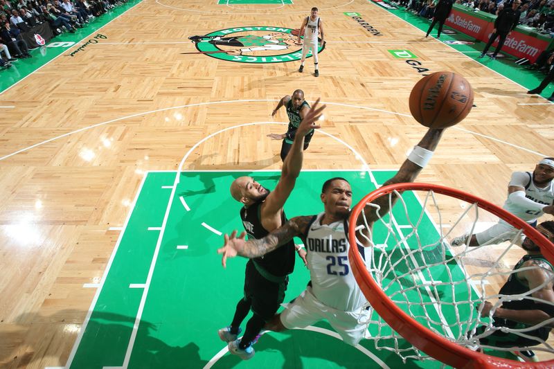 BOSTON, MA - JUNE 9: PJ Washington #25 of the Dallas Mavericks drives to the basket during the game against the Boston Celtics during Game 1 of the 2024 NBA Finals on June 9, 2024 at the TD Garden in Boston, Massachusetts. NOTE TO USER: User expressly acknowledges and agrees that, by downloading and or using this photograph, User is consenting to the terms and conditions of the Getty Images License Agreement. Mandatory Copyright Notice: Copyright 2024 NBAE  (Photo by Nathaniel S. Butler/NBAE via Getty Images)