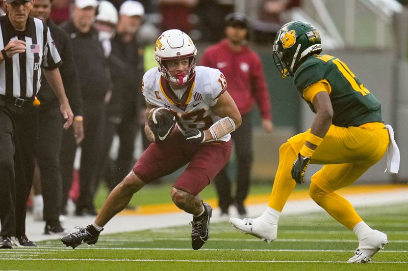 Oct 28, 2023; Waco, Texas, USA; Iowa State Cyclones wide receiver Jaylin Noel (13) makes a catch against Baylor Bears cornerback Carl Williams IV (15) during the second half at McLane Stadium. Mandatory Credit: Chris Jones-USA TODAY Sports