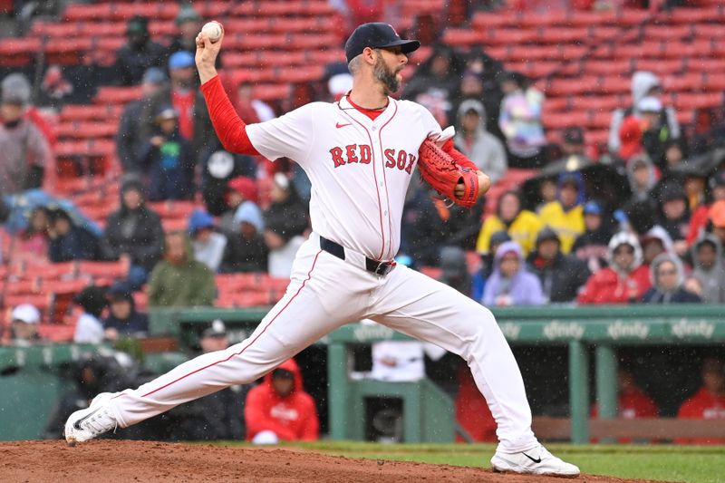 Apr 18, 2024; Boston, Massachusetts, USA; Boston Red Sox pitcher Chris Martin (55) pitches against the Cleveland Guardians during the ninth inning at Fenway Park. Mandatory Credit: Eric Canha-USA TODAY Sports