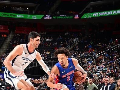 DETROIT, MI - DECEMBER 6: Cade Cunningham #2 of the Detroit Pistons goes to the basket during the game  on December 6, 2023 at Little Caesars Arena in Detroit, Michigan. NOTE TO USER: User expressly acknowledges and agrees that, by downloading and/or using this photograph, User is consenting to the terms and conditions of the Getty Images License Agreement. Mandatory Copyright Notice: Copyright 2023 NBAE (Photo by Chris Schwegler/NBAE via Getty Images)