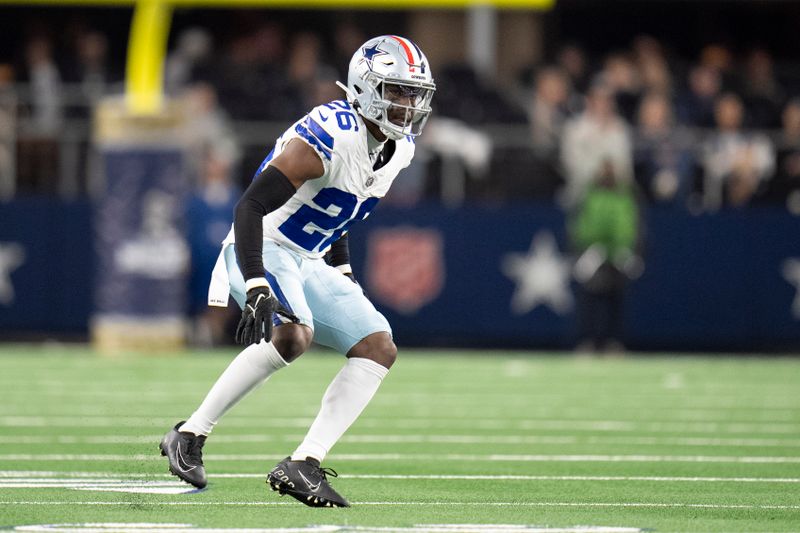 Dallas Cowboys cornerback DaRon Bland defends during the first half of an NFL football game between the Dallas Cowboys and the New York Giants, Sunday, Nov. 12, 2023, in Arlington, Texas. The Cowboys won 49-17. (AP Photo/Julio Cortez)