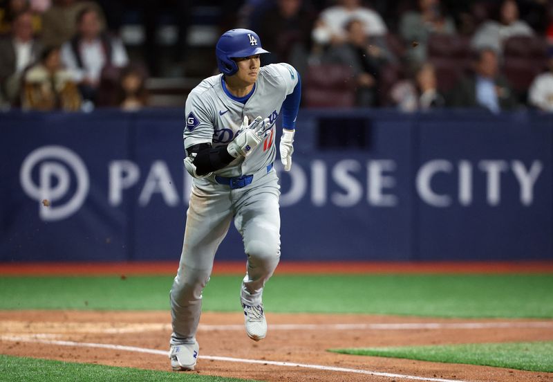 [US, Mexico & Canada customers only] March 20, 2024; Seoul, SOUTH KOREA; Los Angeles Dodgers player Shohei Ohtani in action against the San Diego Padres during a MLB regular season Seoul Series game at Gocheok Sky Dome. Mandatory Credit: Kim Hong-Ji/Reuters via USA TODAY Sports